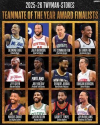 NBA官宣最佳队友奖候选名单：塔图姆领衔 布伦森&amp;amp;贝恩在列
